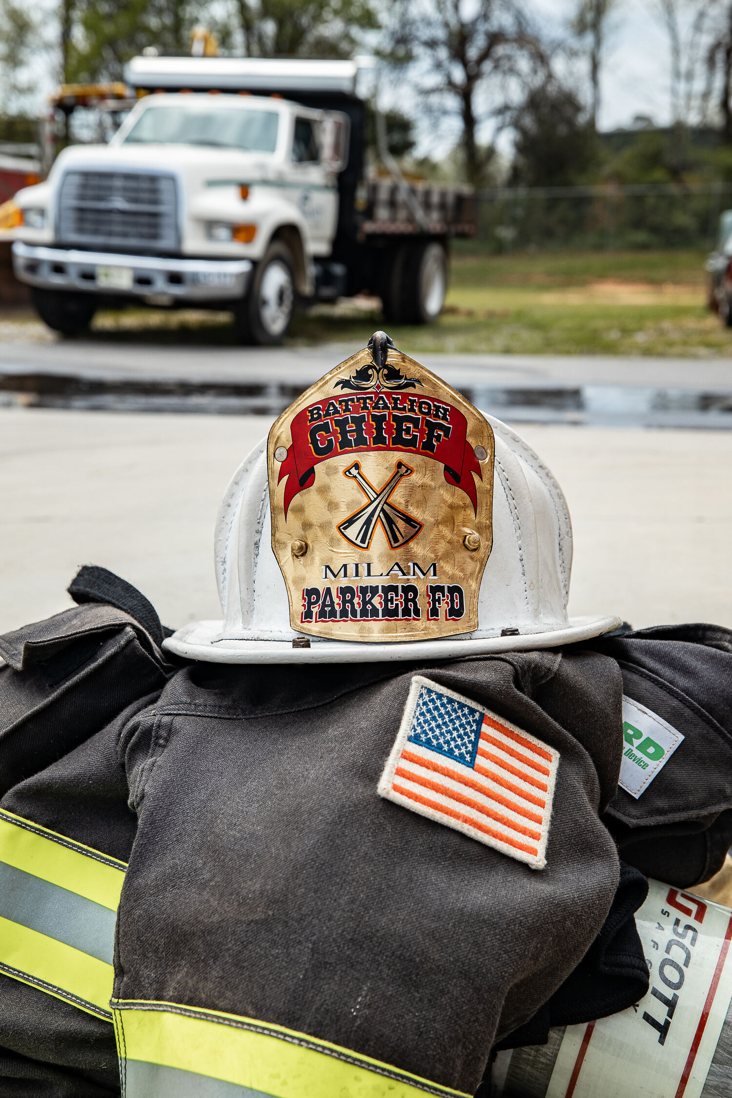 Firefighters cooking together in a station kitchen